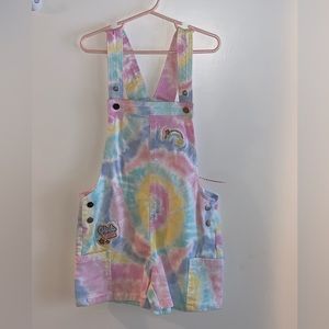 Girls Tie-Dye overall shorts Size 7